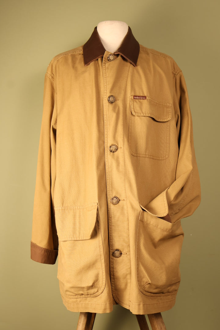 Marlboro Classics Cotton Blend Leather Collar Button Up Coat