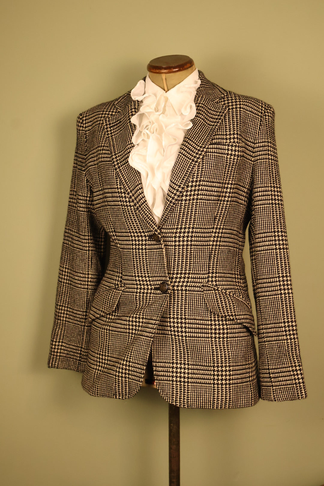 Ralph Lauren Vintage Wool Blend Check Ticket Pocket Jacket