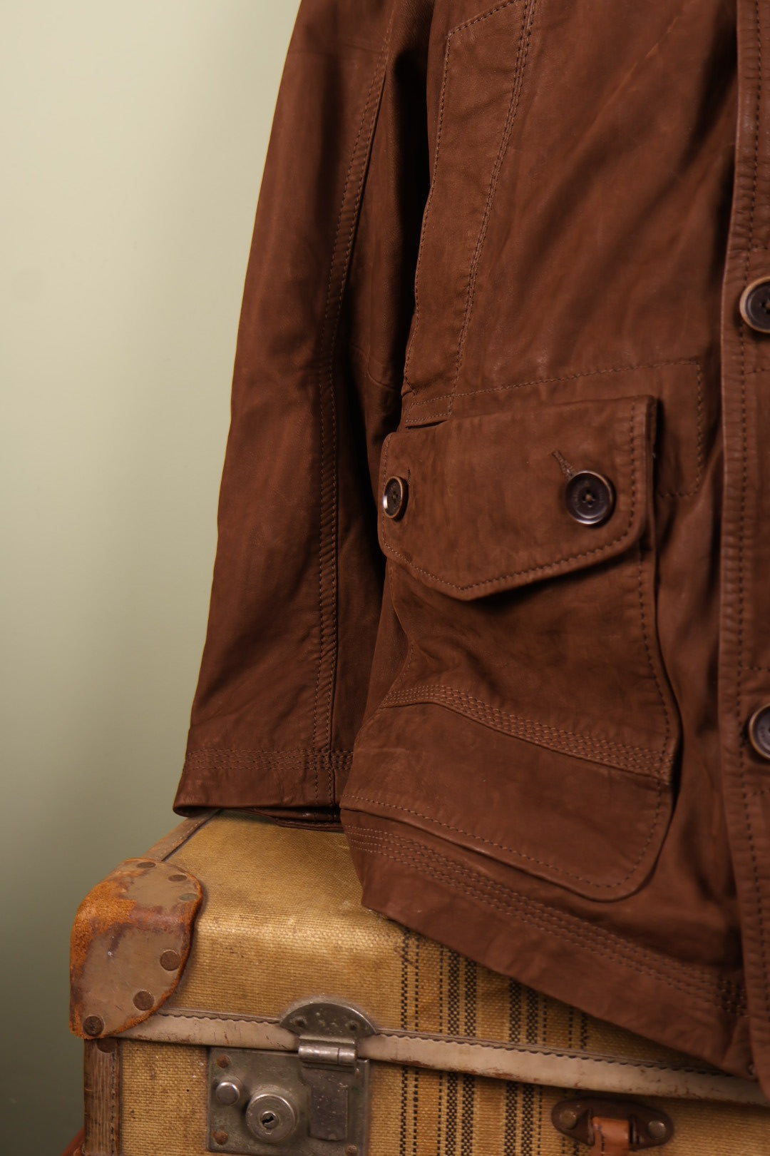 Timberland Vintage Brown Suede Leather Jacket Coat