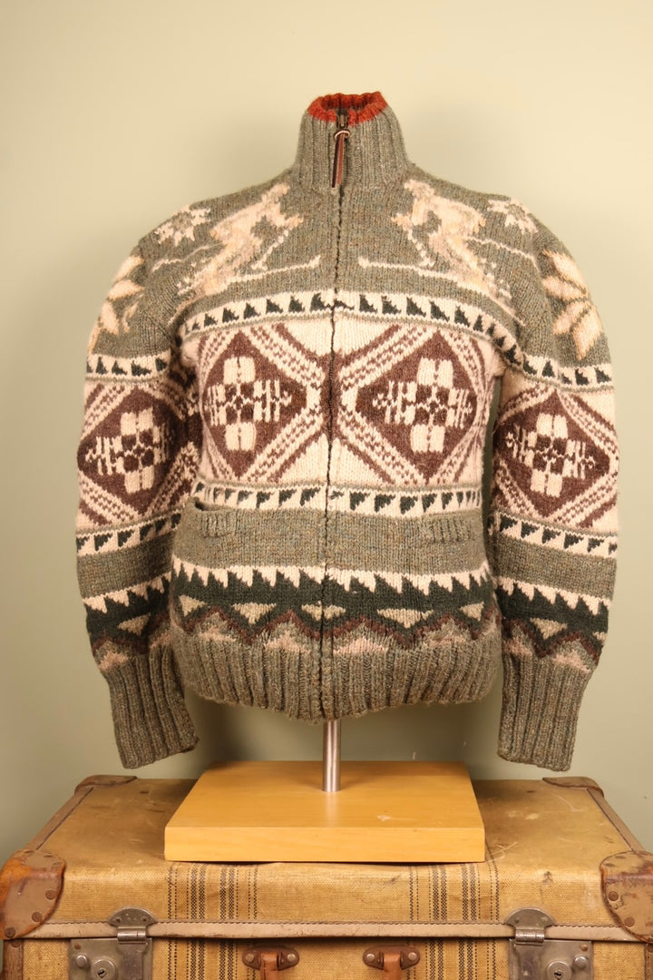 Vintage Ralph Lauren Rare 90’s Handknit Ski Zip Up Wool Jumper