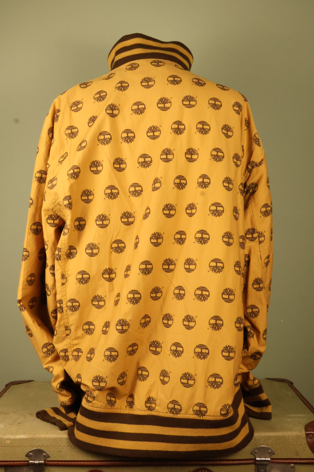 Timberland Vintage Statement Yellow Logo Bomber Jacket