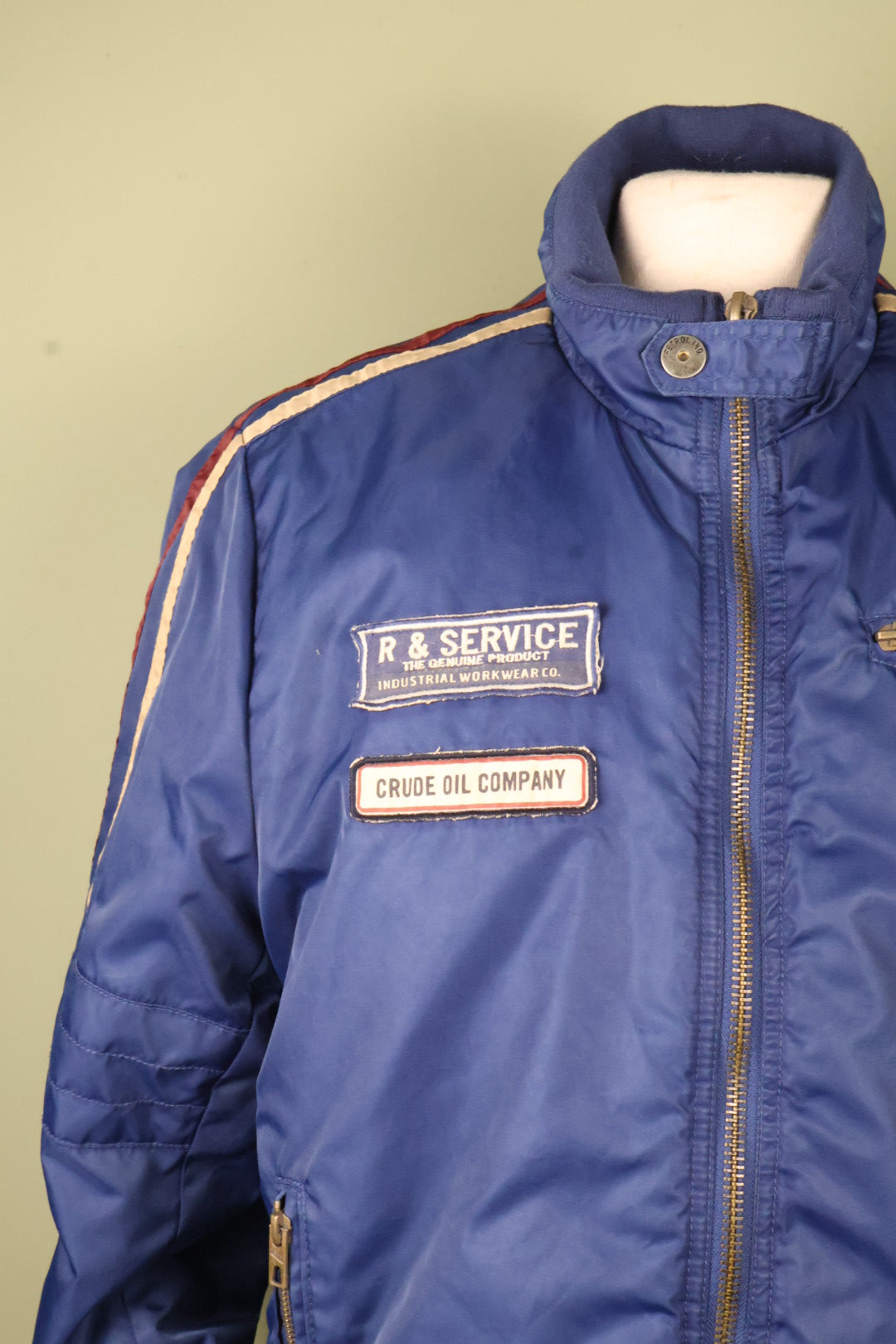 Petrol Industries Vintage 90’s Blue Statement Bomber Jacket