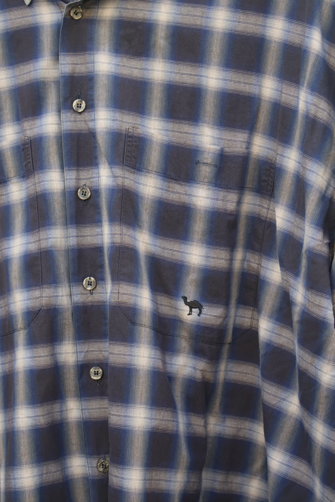 Camel Trophy Vintage Navy Blue Check Flannel Shirt