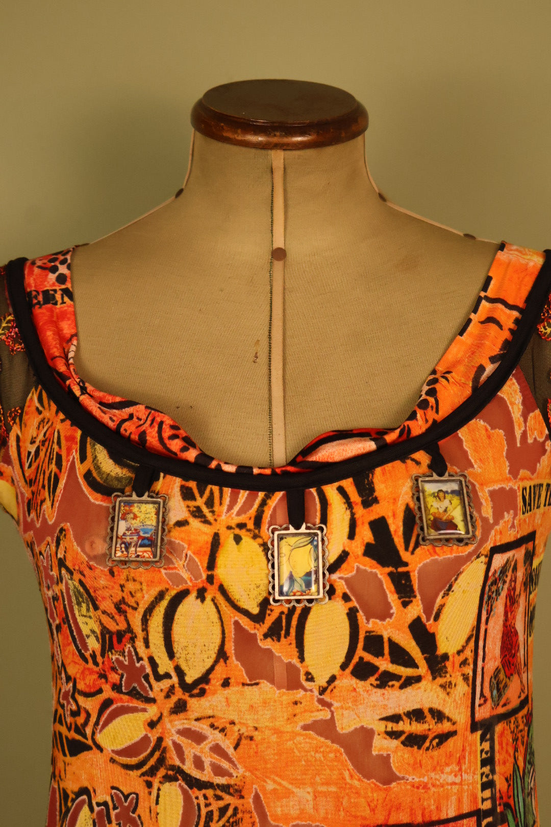 Save the Queen Vintage Italian Designer Mesh Top