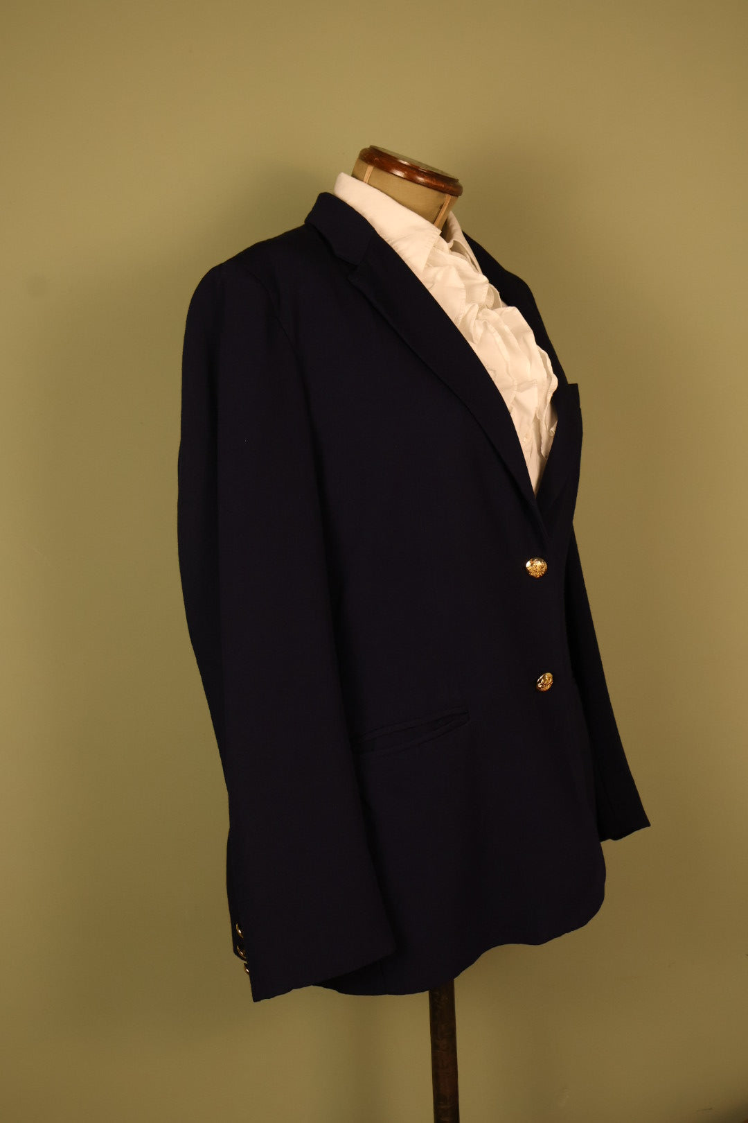 Ralph Lauren Navy Blue Vintage Blazer with Gold Accents
