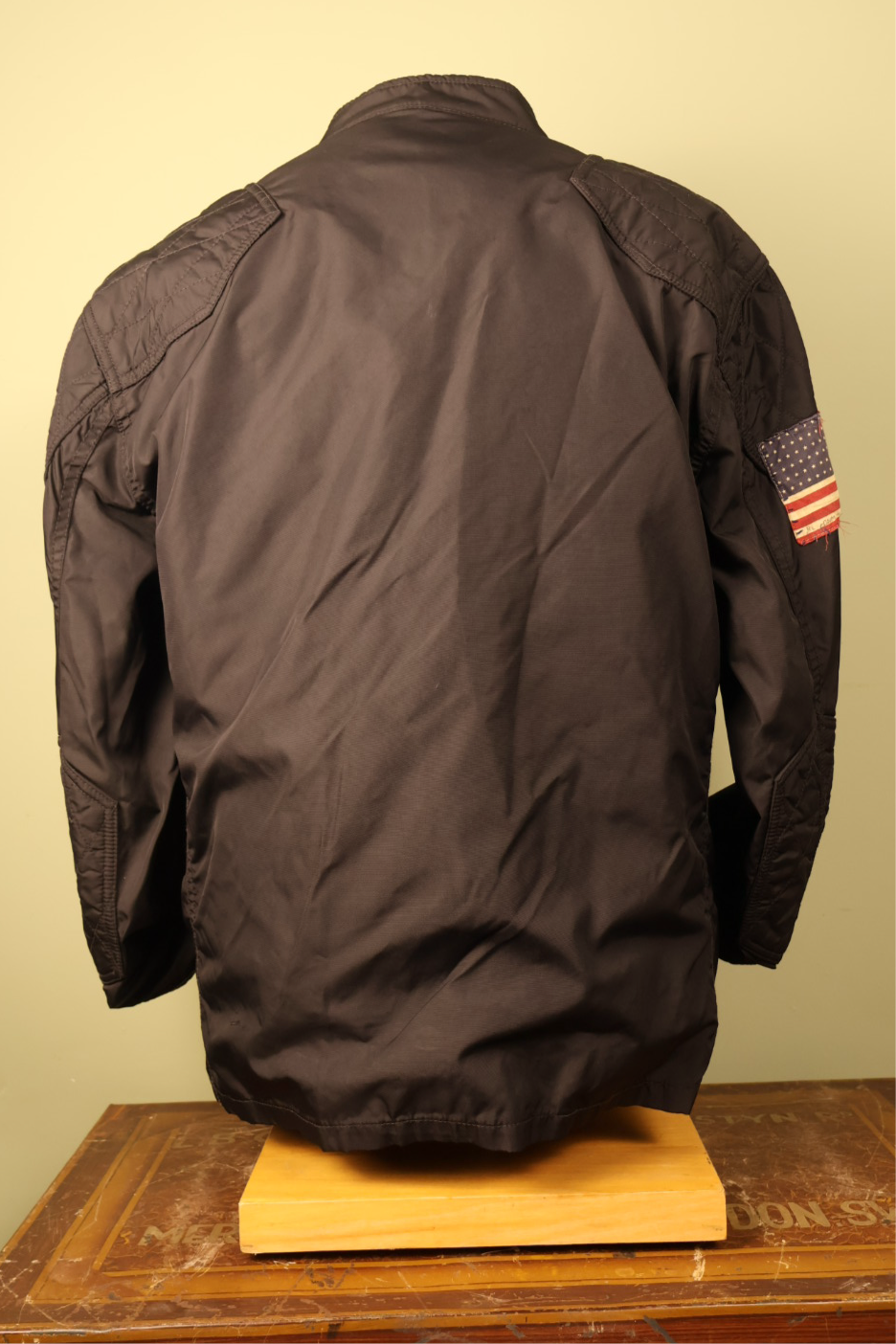 Ralph Lauren Black American Flag Bomber Zip Up Jacket