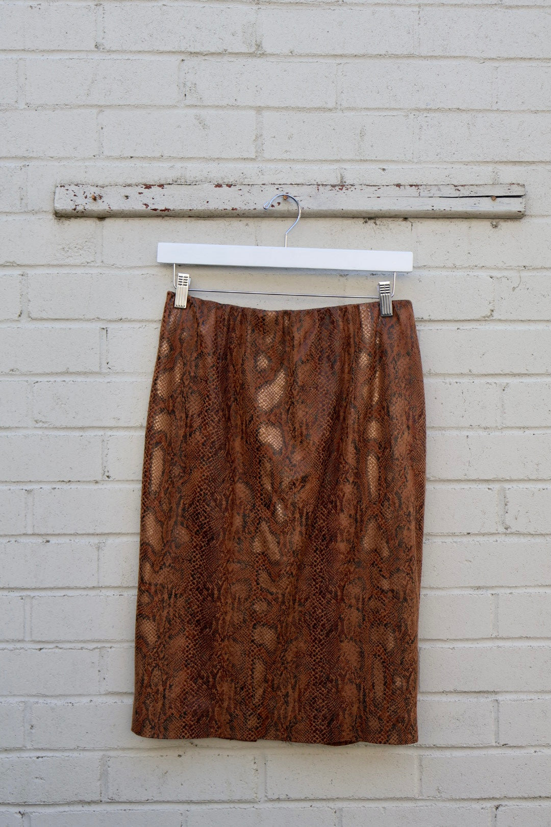 Snakeskin Print Vintage Knee Length Skirt