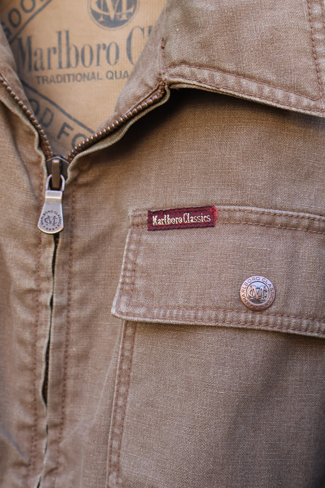Marlboro Classics Vintage Canvas Cotton Brown Jacket