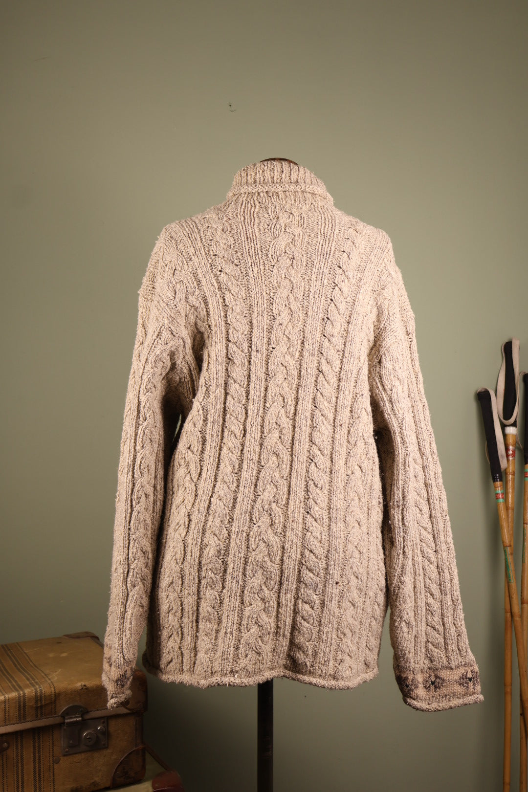 Ralph Lauren Aran Cable Knit Cream Turtleneck Jumper