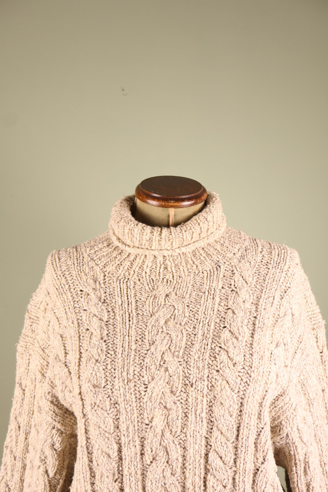 Ralph Lauren Aran Cable Knit Cream Turtleneck Jumper