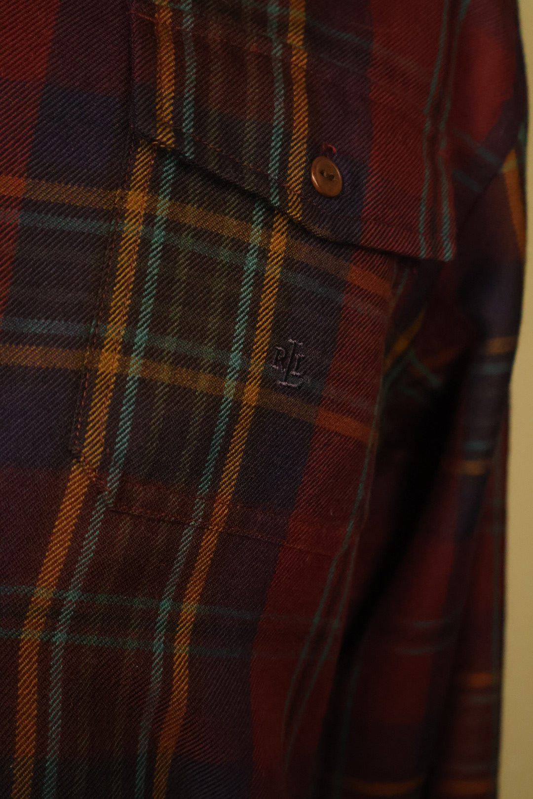 Ralph Lauren Tartan Check Plaid Full Zip Collared Wool Jacket