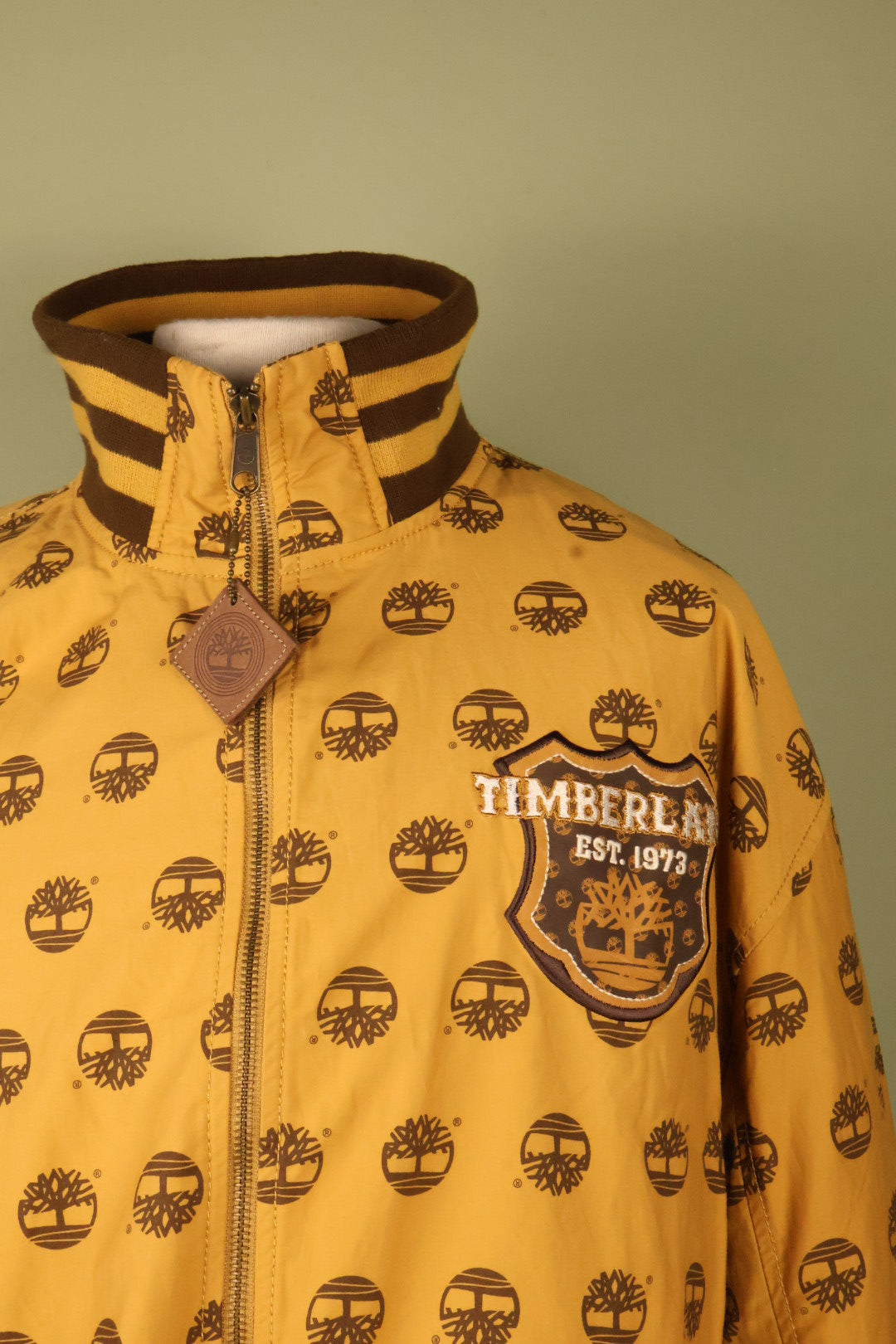 Timberland Vintage Statement Yellow Logo Bomber Jacket