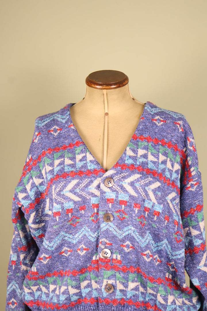 Vintage BluSport by Blumarine Aztec Knit Cardigan