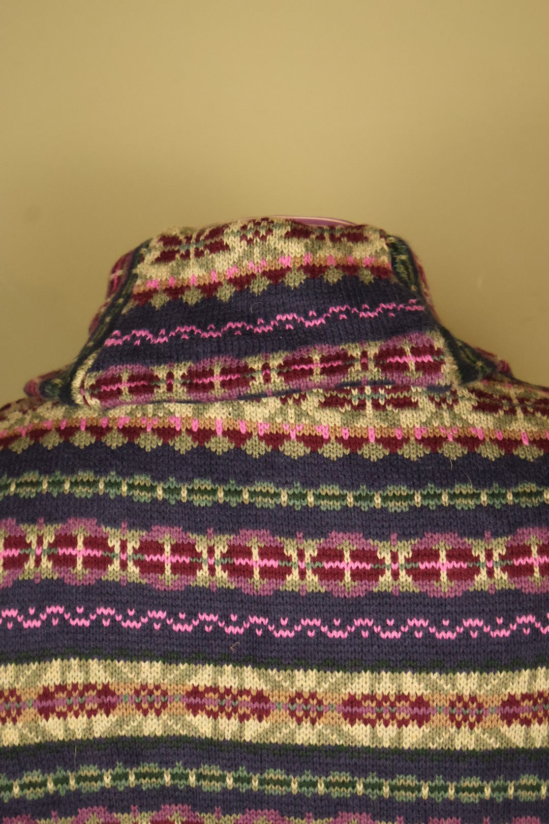 Ralph Lauren Chaps Purple and Green Fairisle Cotton Gilet