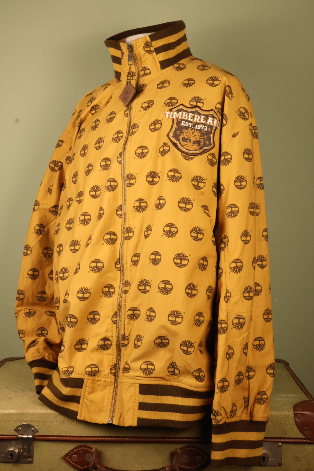 Timberland Vintage Statement Yellow Logo Bomber Jacket