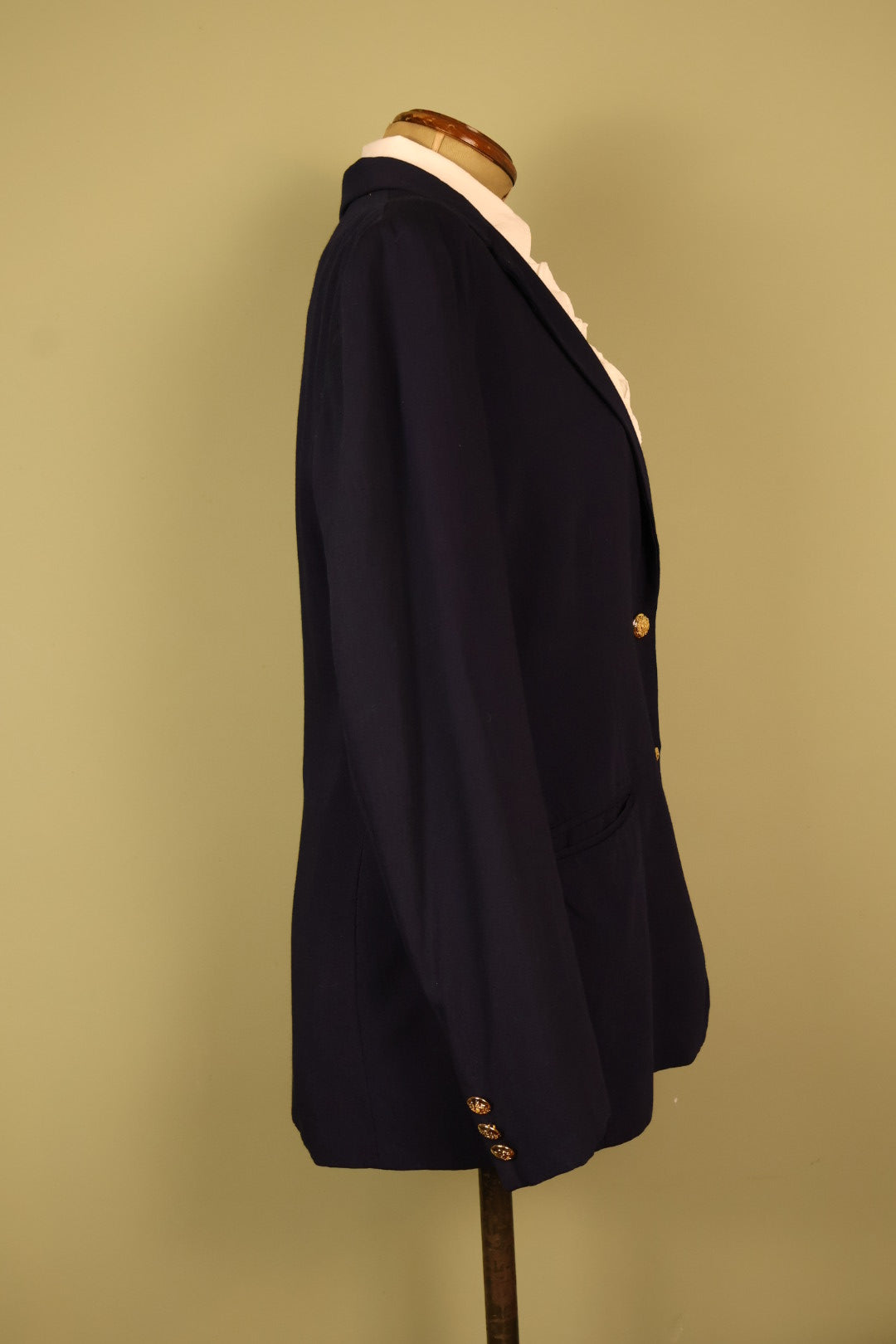 Ralph Lauren Navy Blue Vintage Blazer with Gold Accents