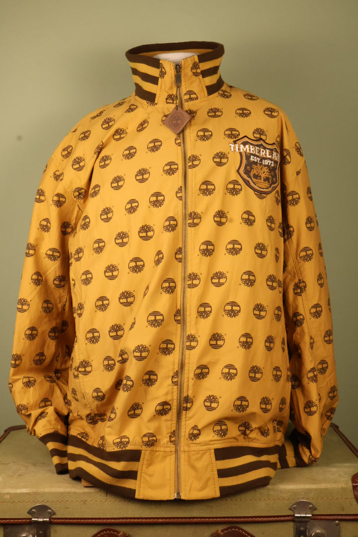 Timberland Vintage Statement Yellow Logo Bomber Jacket