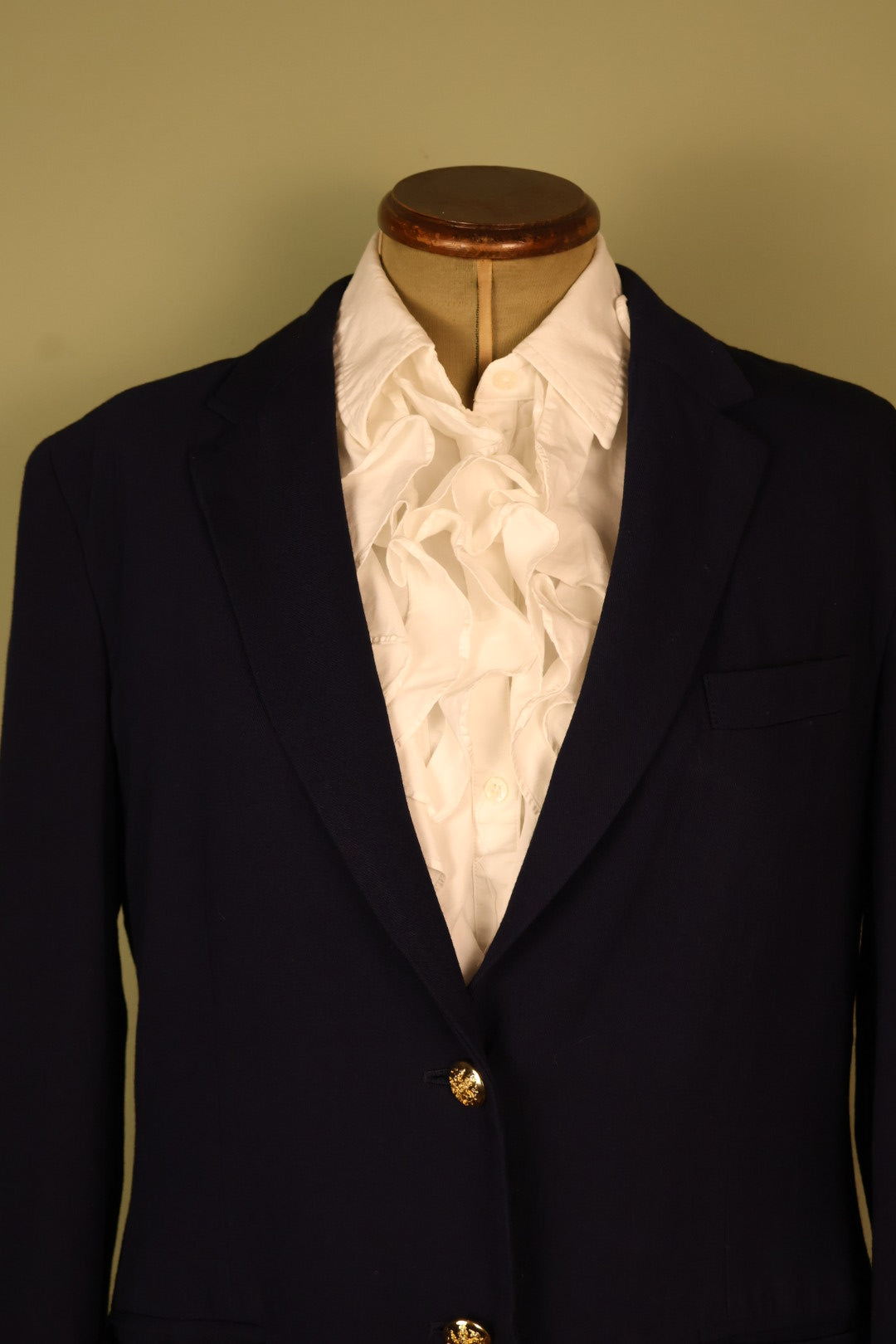 Ralph Lauren Navy Blue Vintage Blazer with Gold Accents