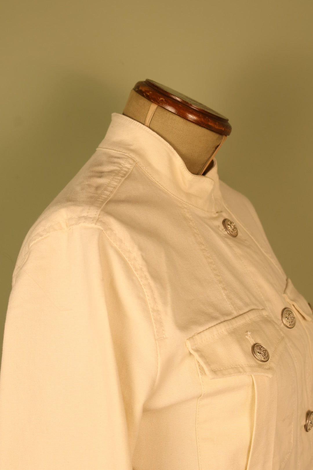 Polo Ralph Lauren White Military Utility Style Double Breasted Jacket