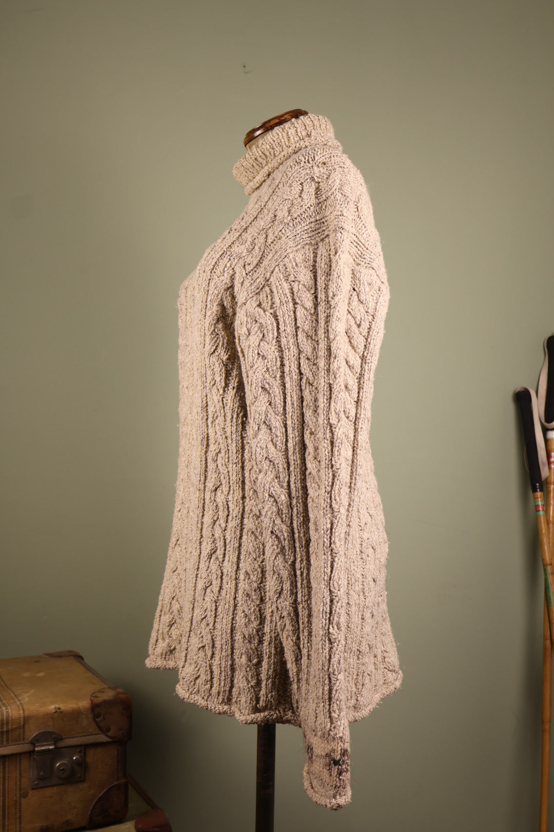 Ralph Lauren Aran Cable Knit Cream Turtleneck Jumper