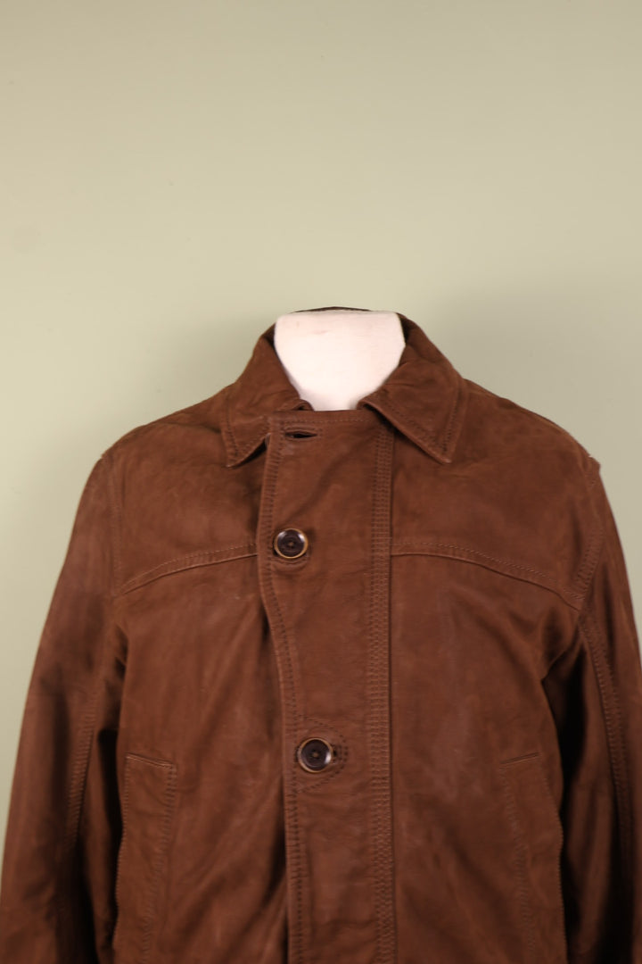 Timberland Vintage Brown Suede Leather Jacket Coat