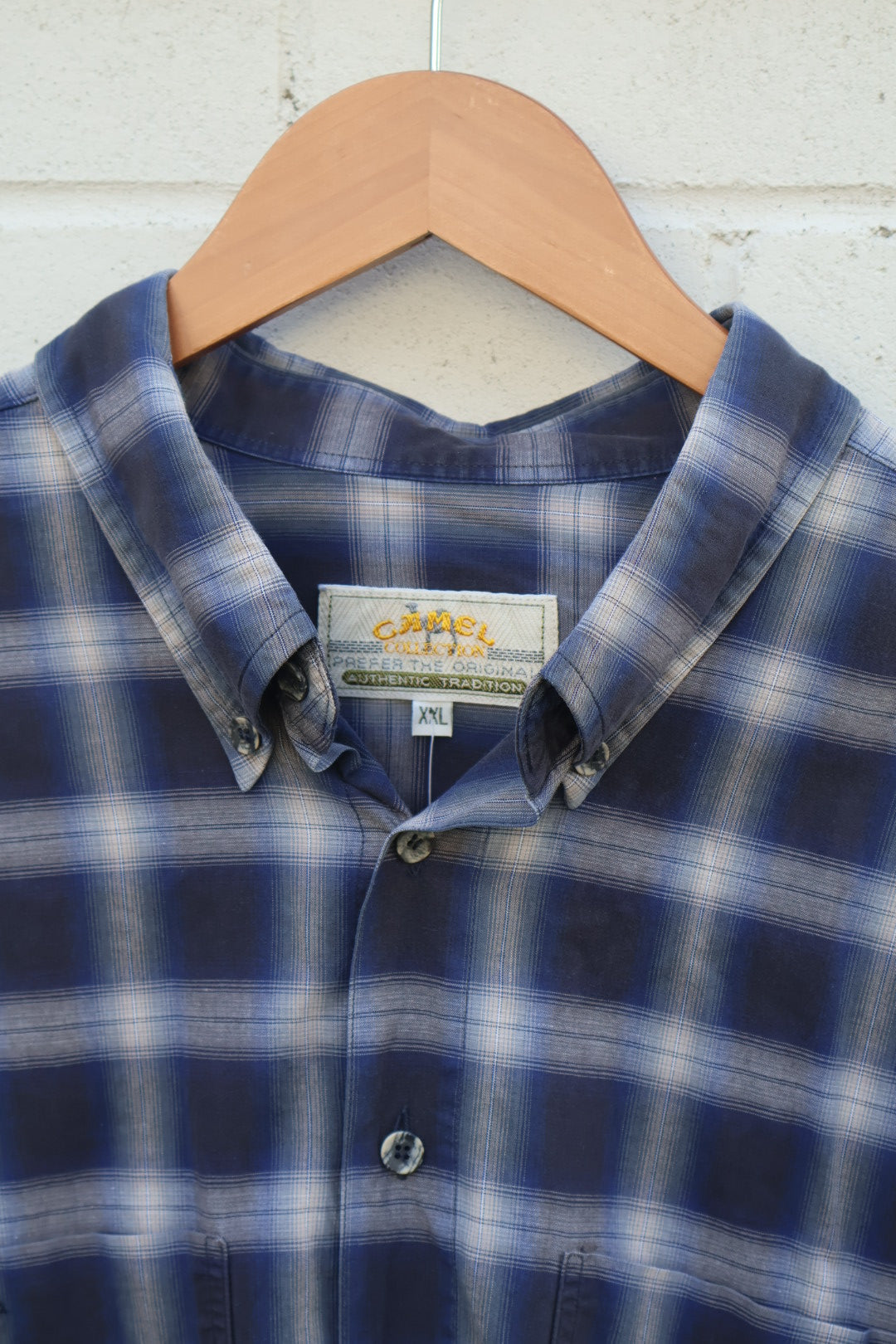 Camel Trophy Vintage Navy Blue Check Flannel Shirt