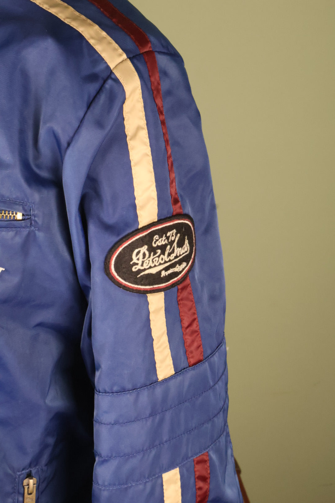 Petrol Industries Vintage 90’s Blue Statement Bomber Jacket