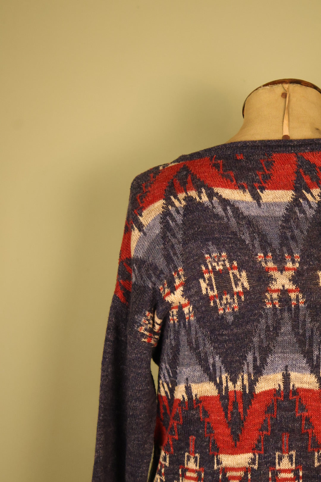 Chaps Ralph Lauren Aztec Design Boho Long Sleeved Top