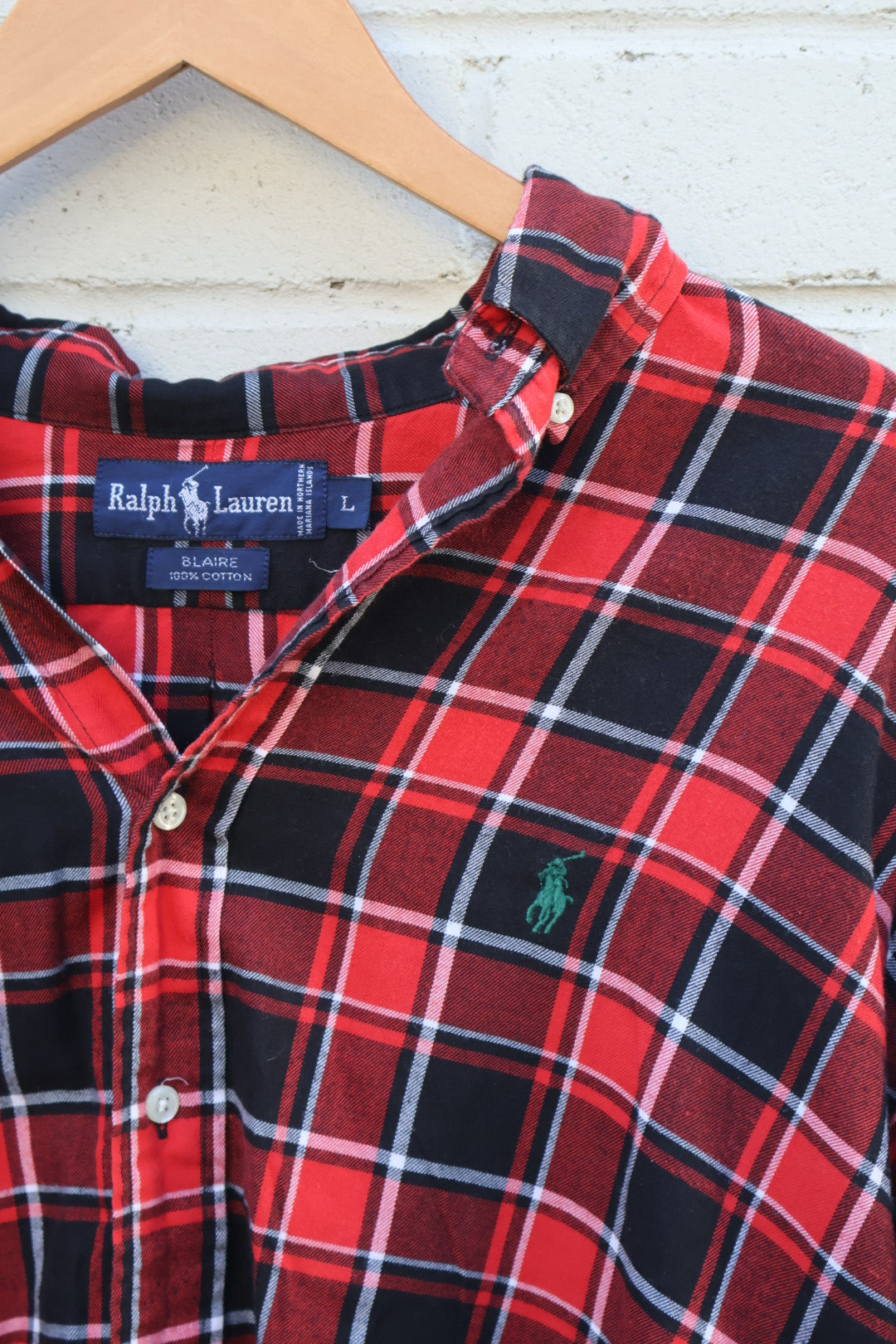 Ralph Lauren Red and Black Check Flannel Shirt