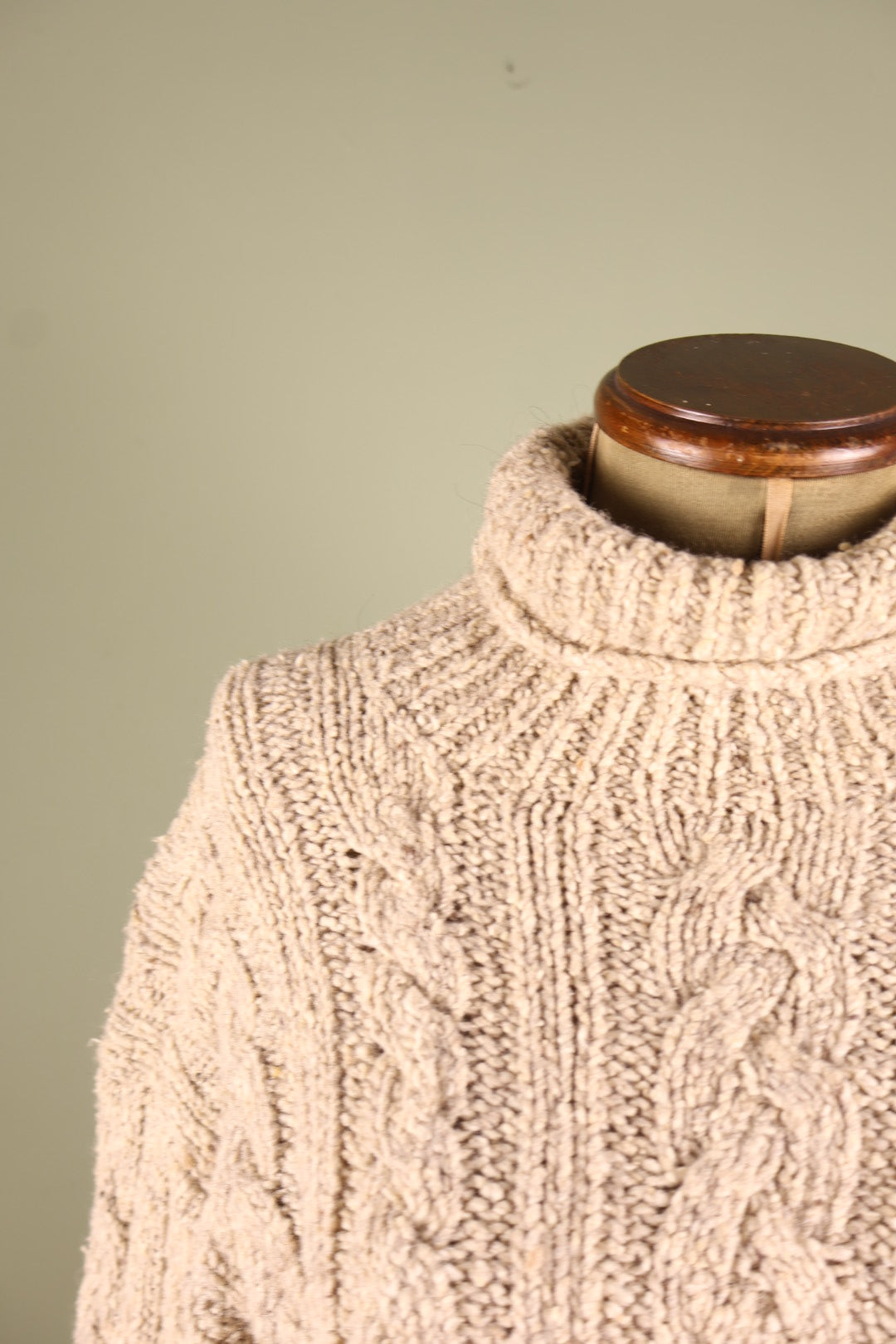 Ralph Lauren Aran Cable Knit Cream Turtleneck Jumper