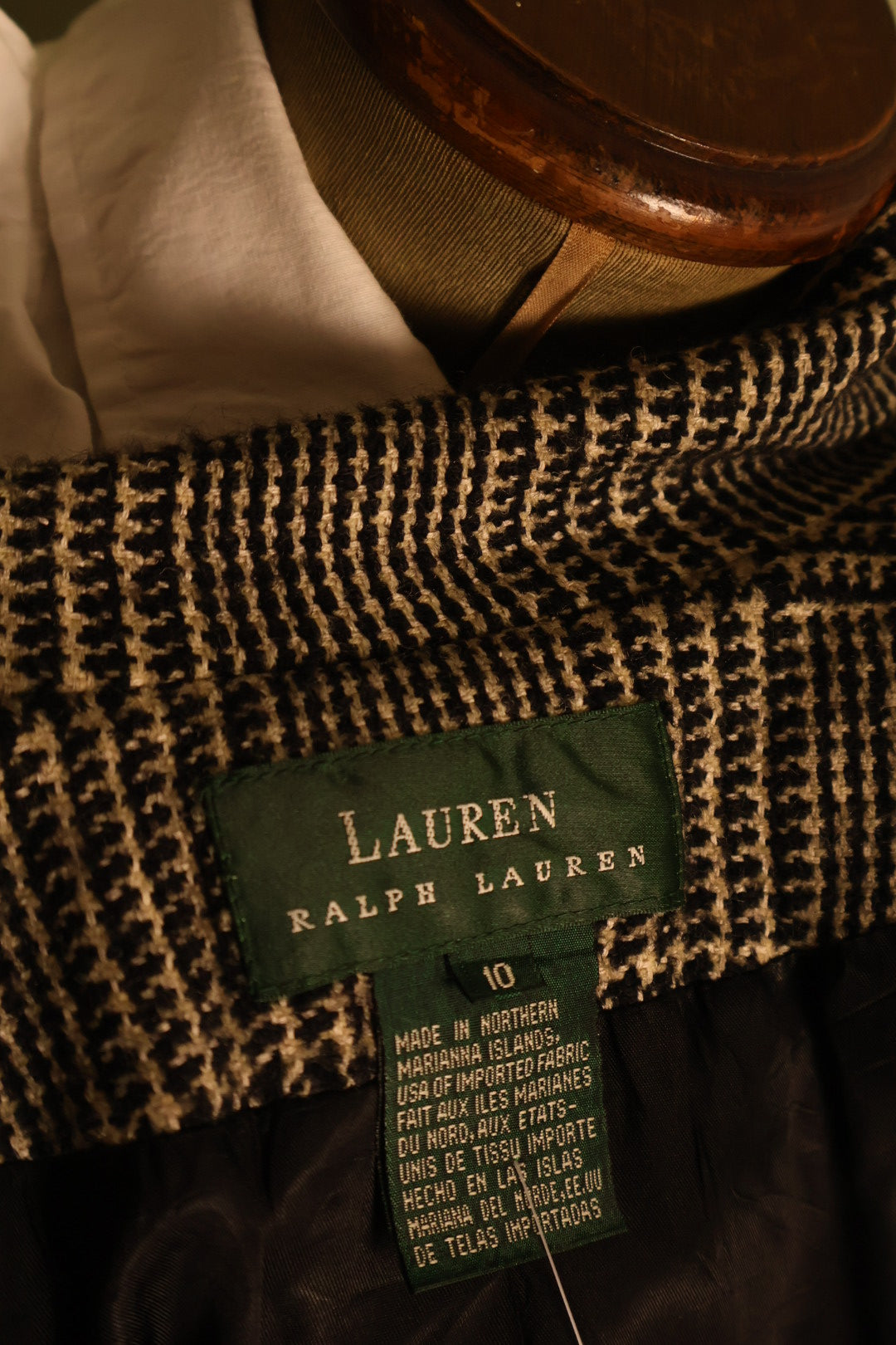 Ralph Lauren Vintage Wool Blend Check Ticket Pocket Jacket
