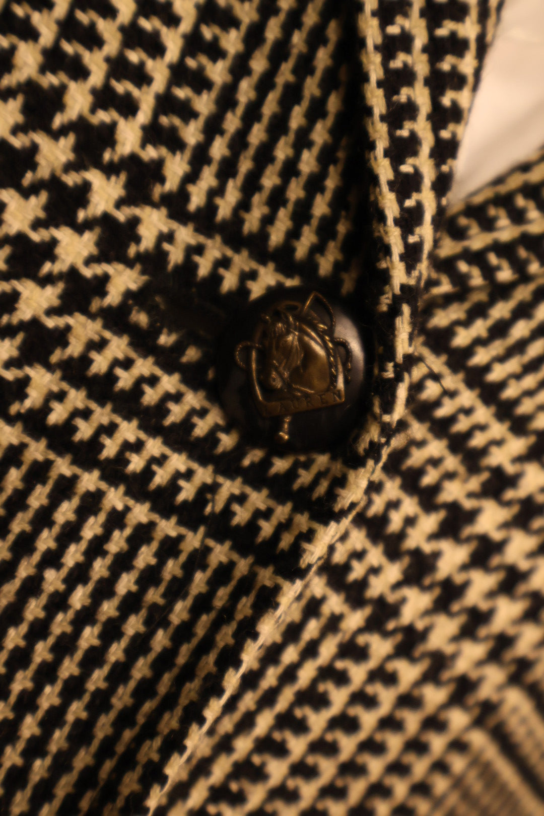 Ralph Lauren Vintage Wool Blend Check Ticket Pocket Jacket