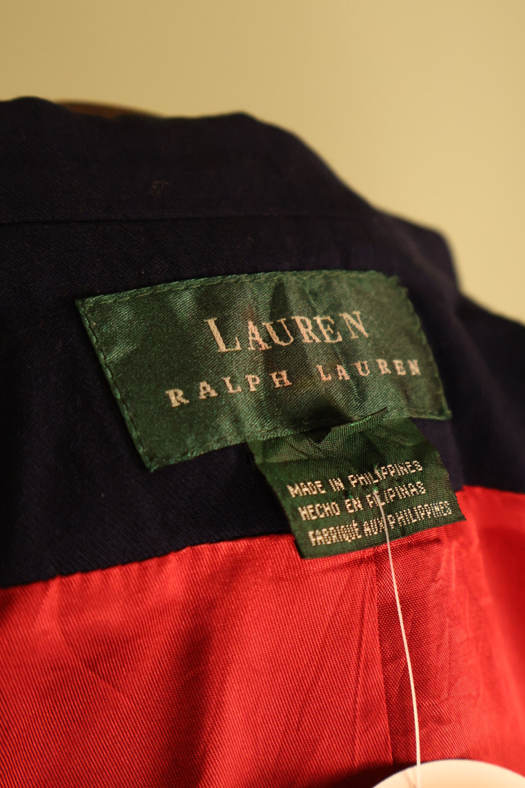 Ralph Lauren Navy Blue Vintage Blazer with Gold Accents