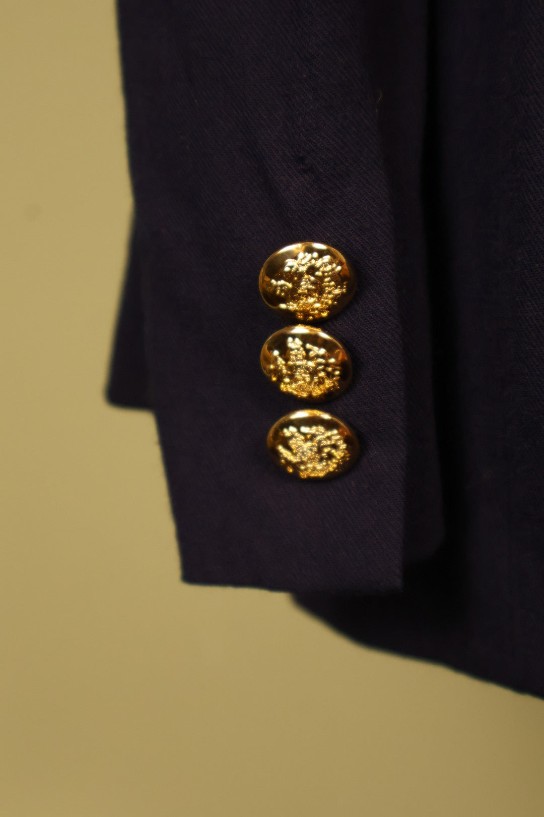 Ralph Lauren Navy Blue Vintage Blazer with Gold Accents