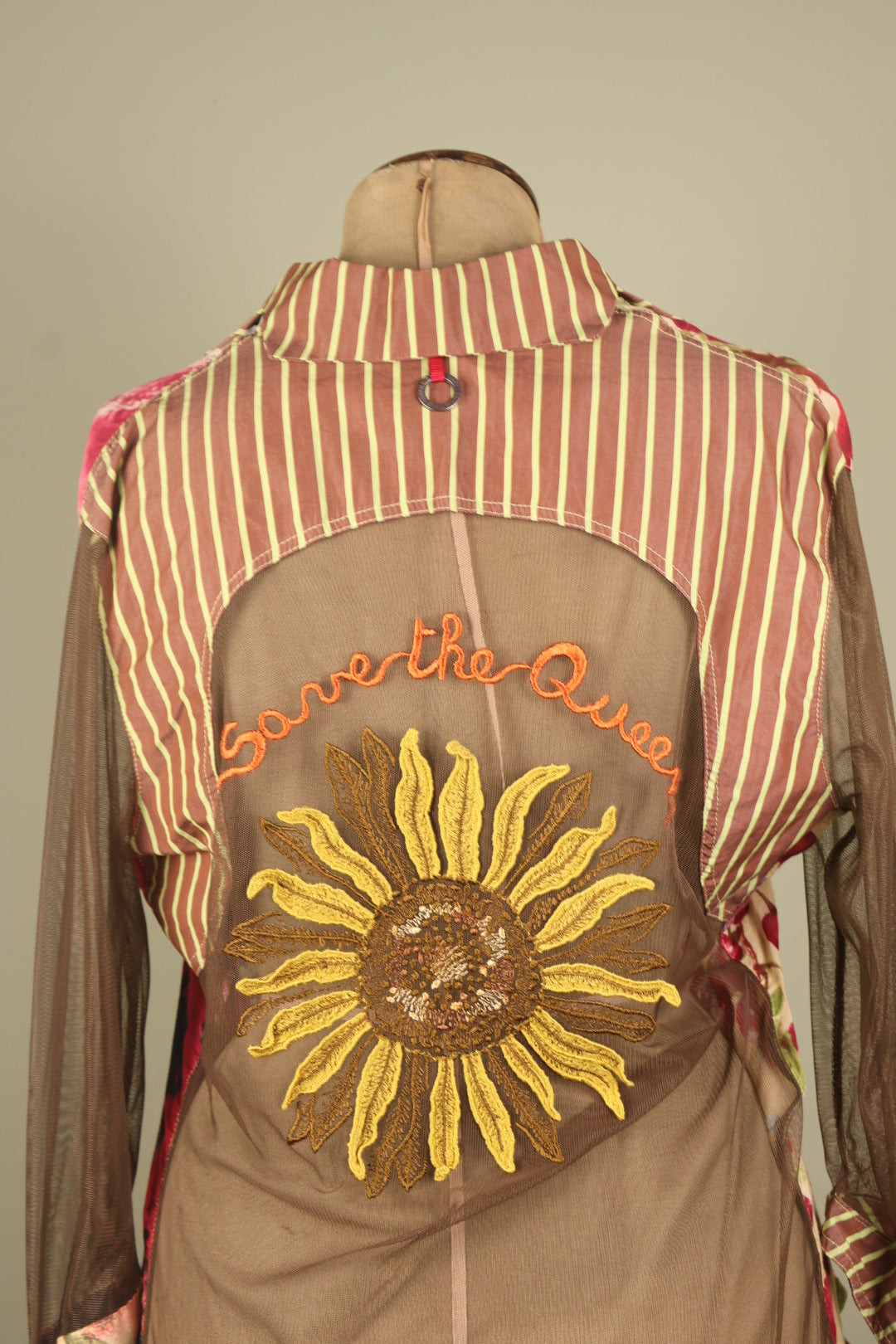 Save the Queen Vintage Roses Mesh Button Up Blouse