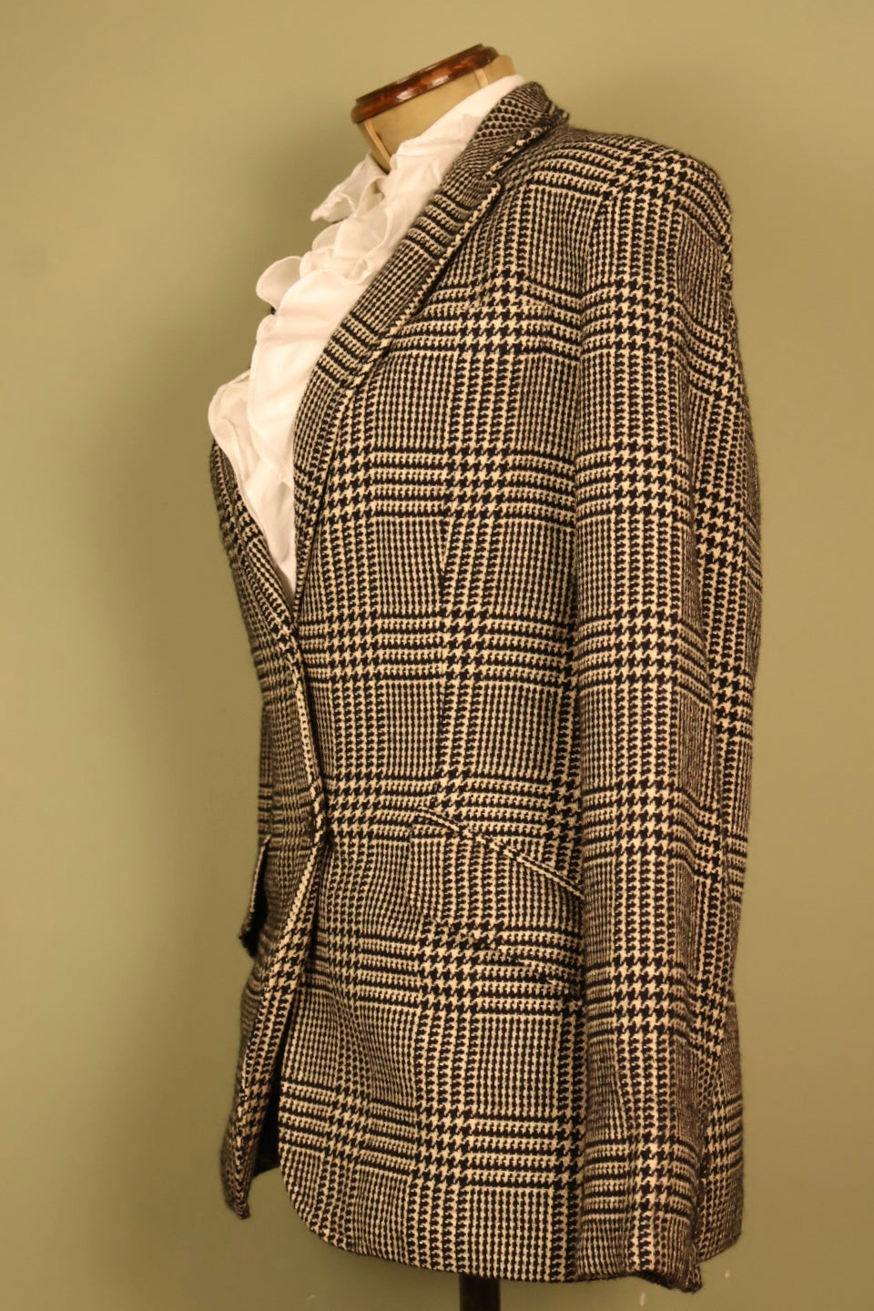 Ralph Lauren Vintage Wool Blend Check Ticket Pocket Jacket