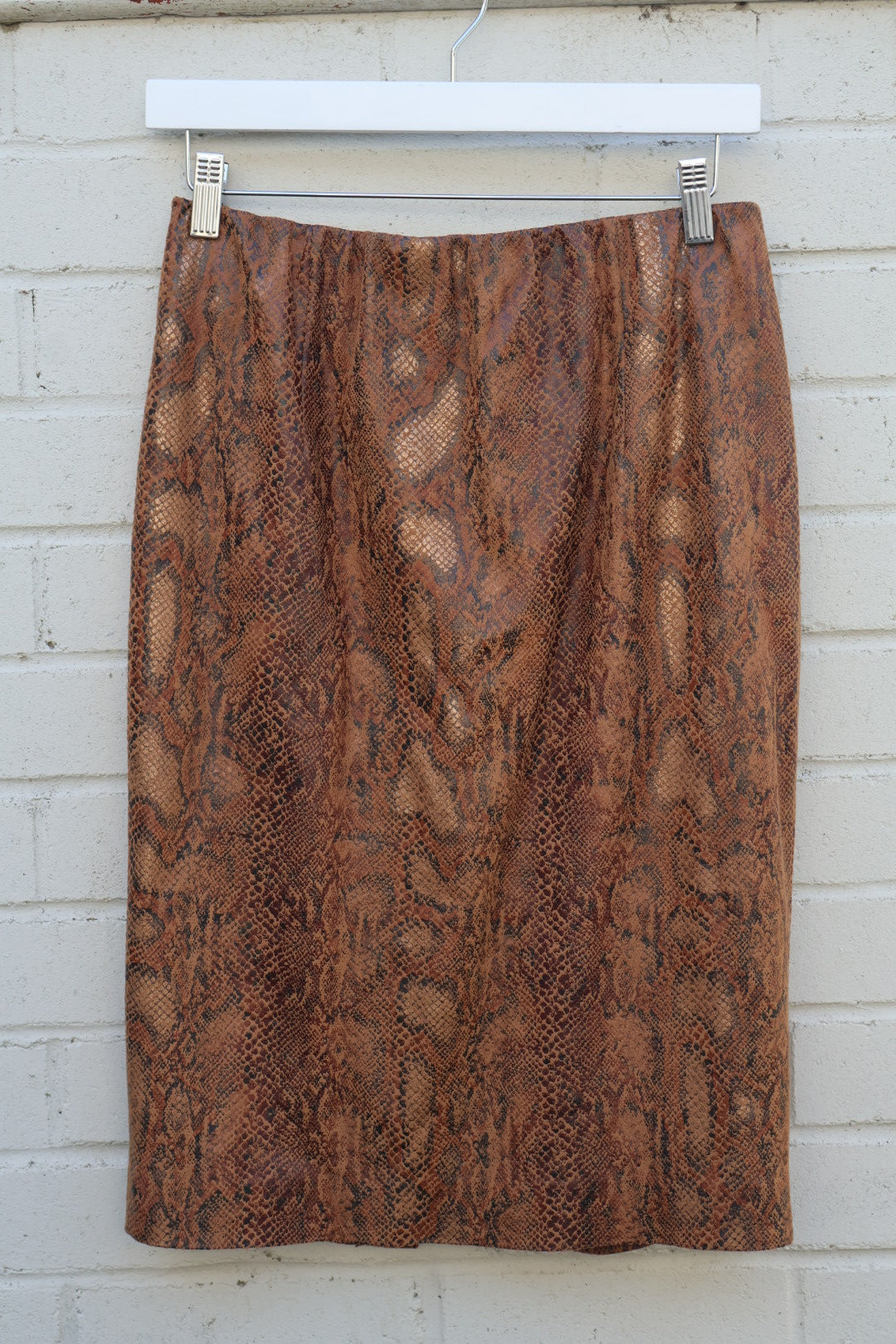 Snakeskin Print Vintage Knee Length Skirt