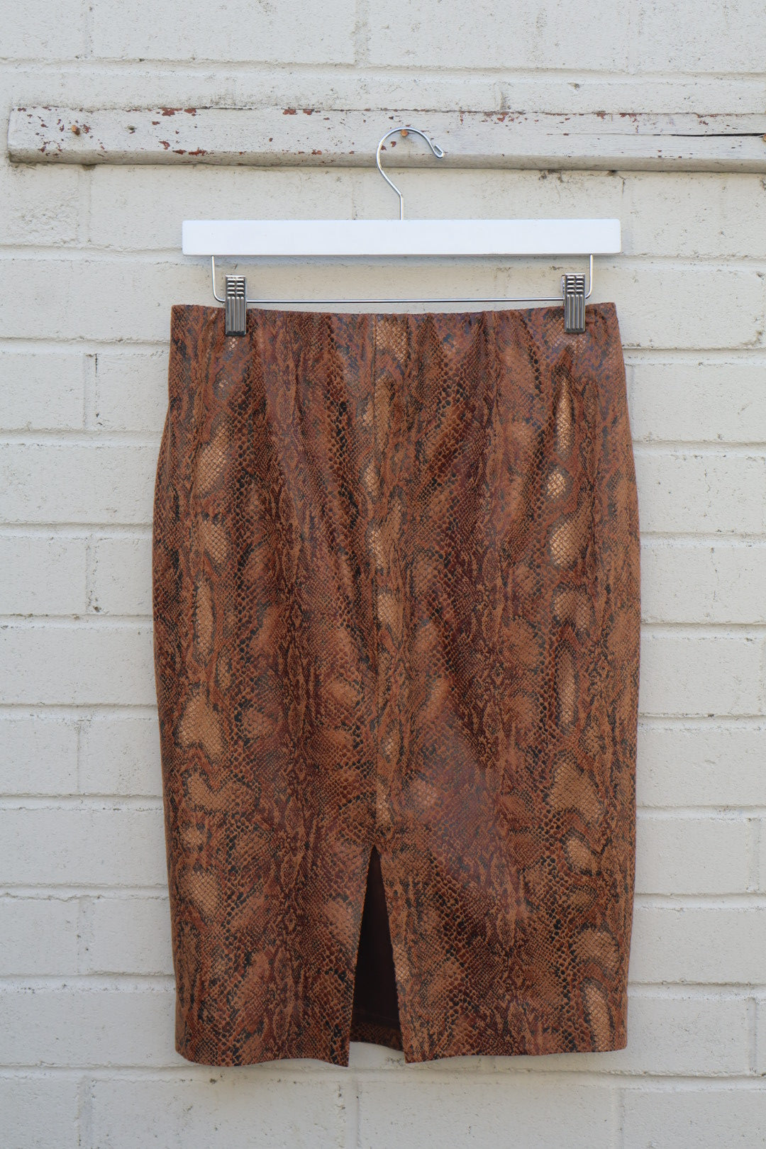 Snakeskin Print Vintage Knee Length Skirt