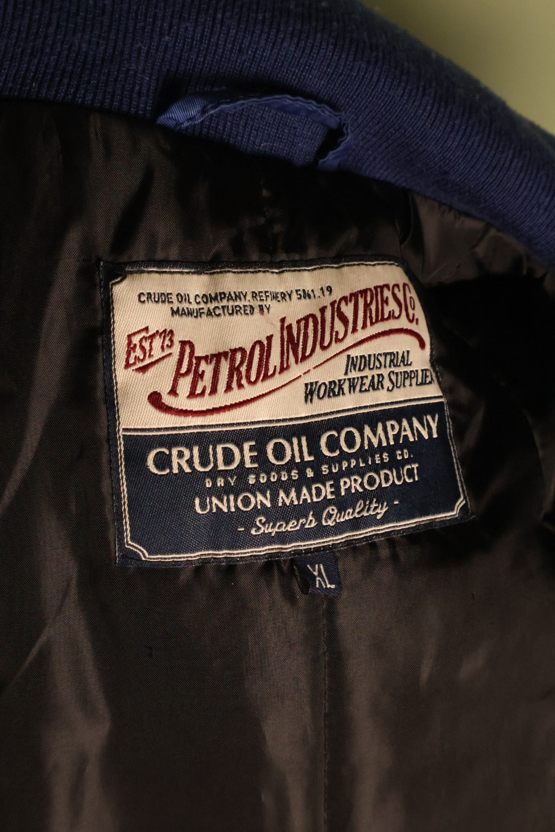 Petrol Industries Vintage 90’s Blue Statement Bomber Jacket