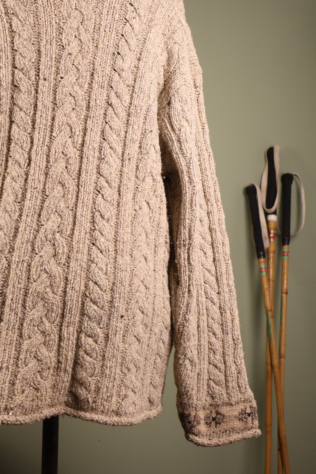 Ralph Lauren Aran Cable Knit Cream Turtleneck Jumper