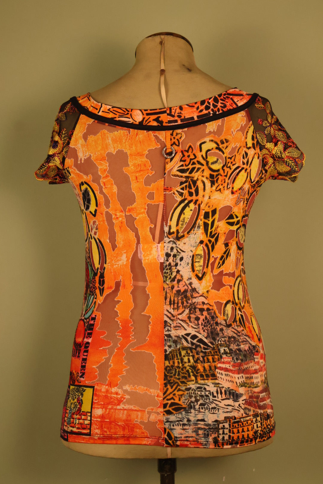 Save the Queen Vintage Italian Designer Mesh Top