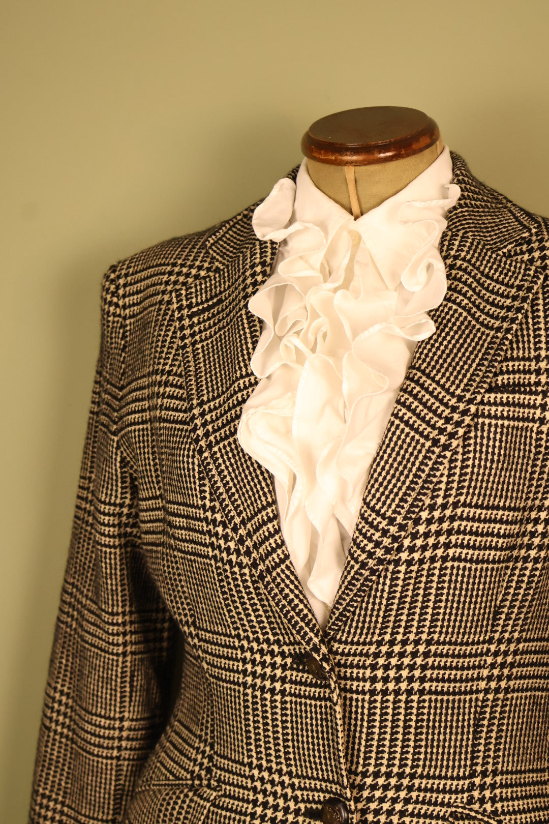 Ralph Lauren Vintage Wool Blend Check Ticket Pocket Jacket