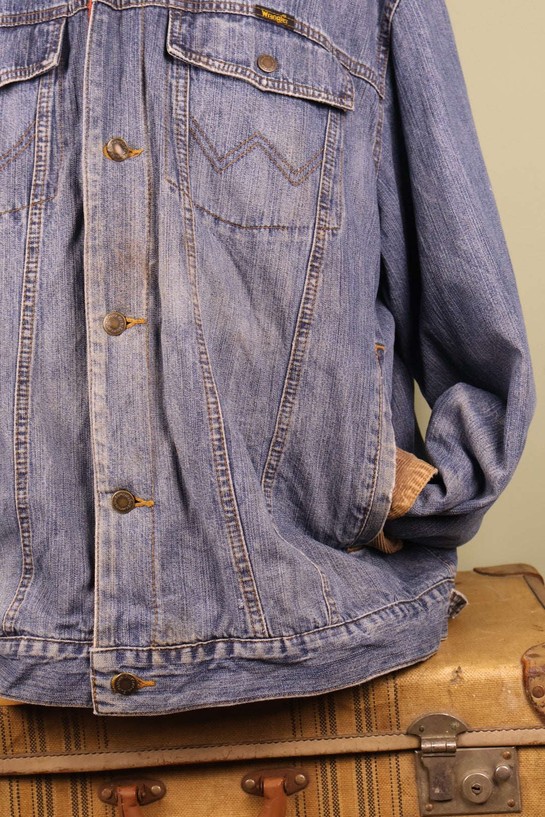 Vintage Wrangler Denim Trucker Jean Jacket Blanket Lined