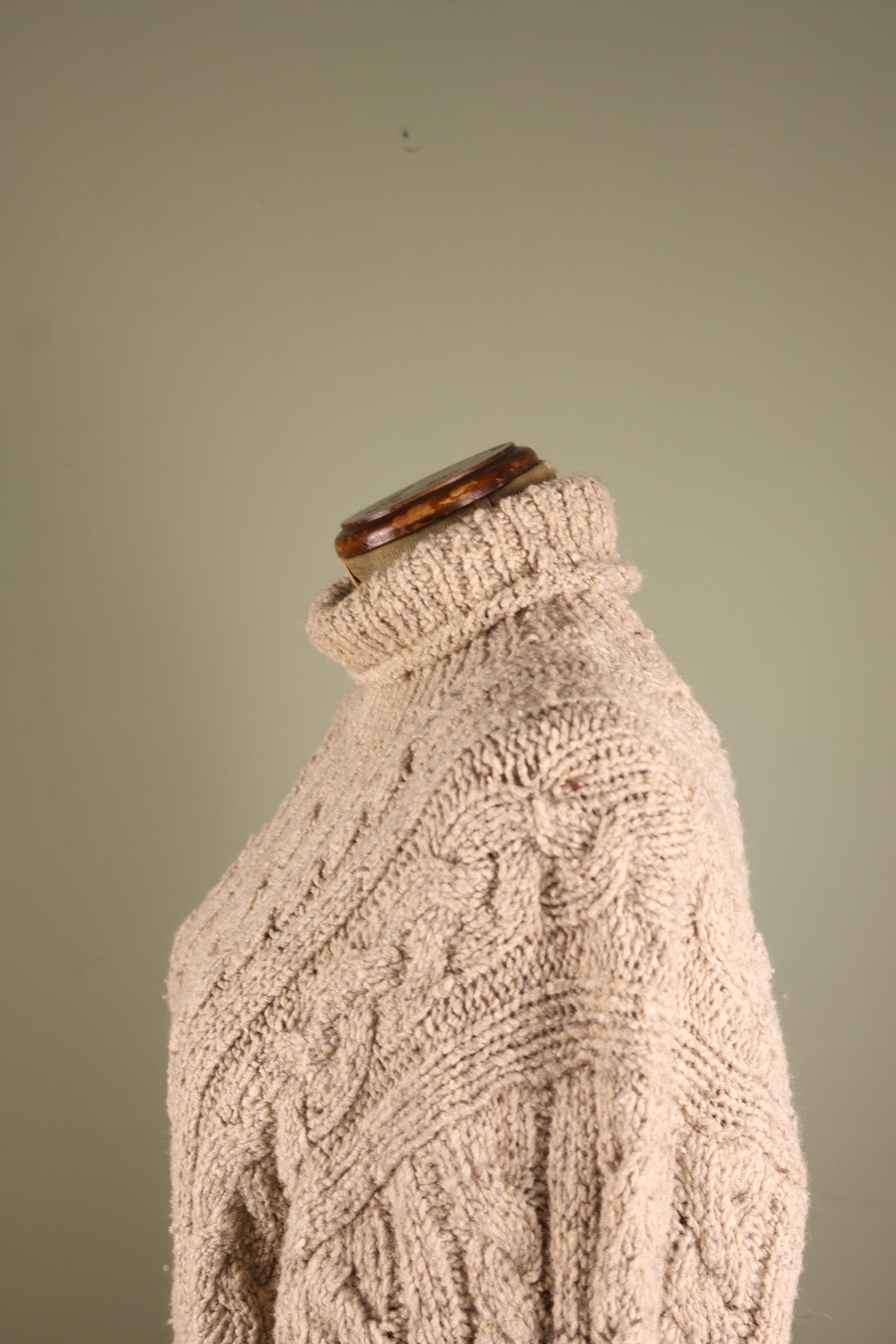 Ralph Lauren Aran Cable Knit Cream Turtleneck Jumper