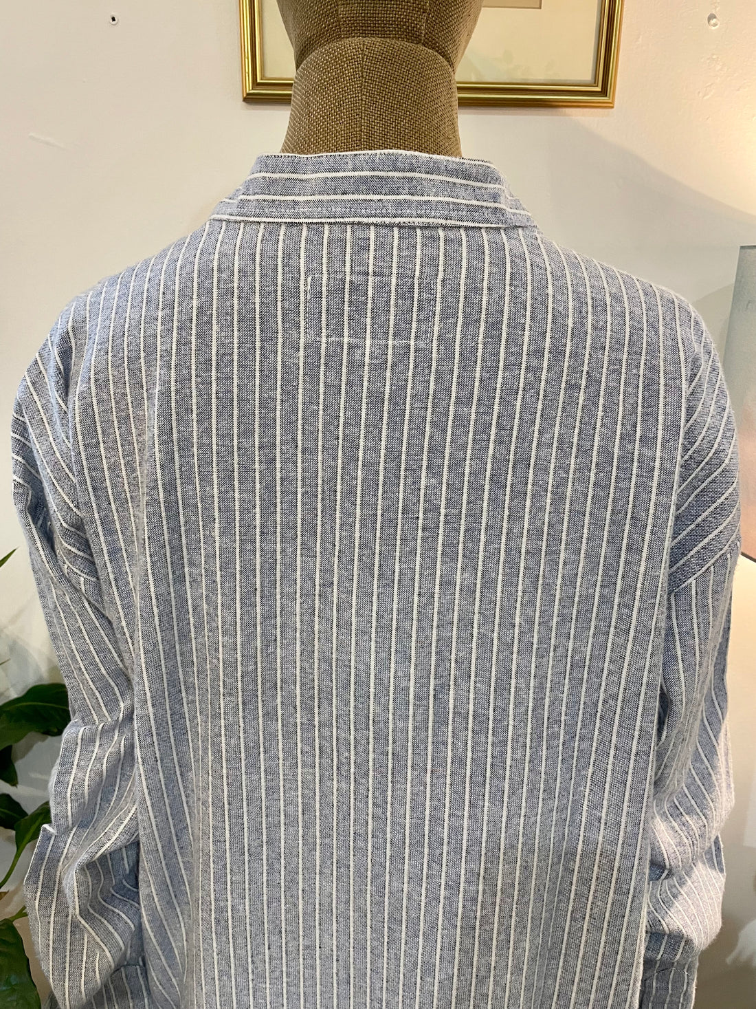 Women's Irish Nightshirt Lee Valley Striped Blue and Cream Striped