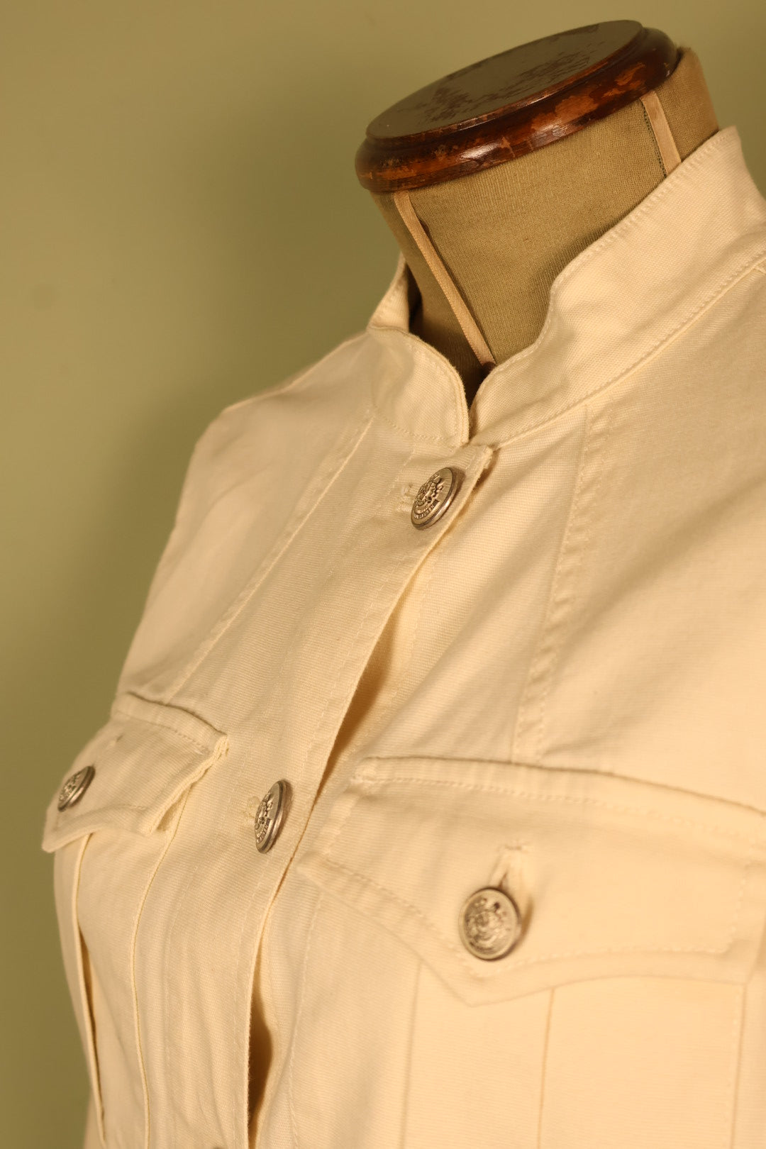 Polo Ralph Lauren White Military Utility Style Double Breasted Jacket
