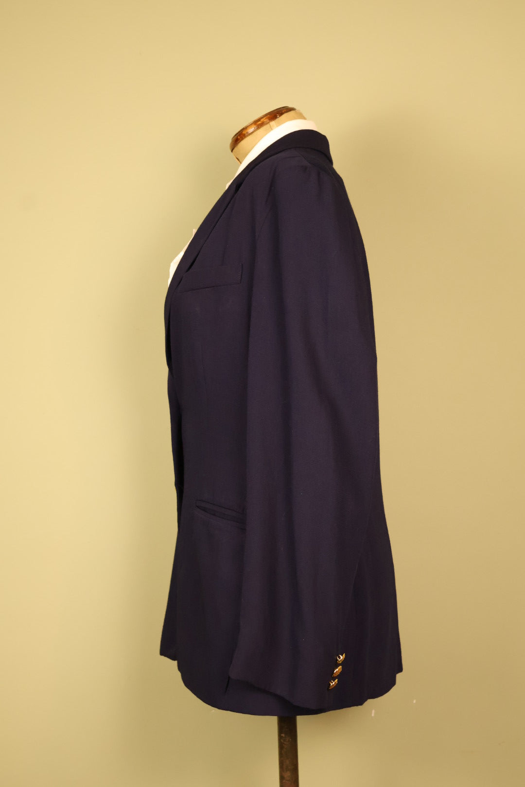 Ralph Lauren Navy Blue Vintage Blazer with Gold Accents