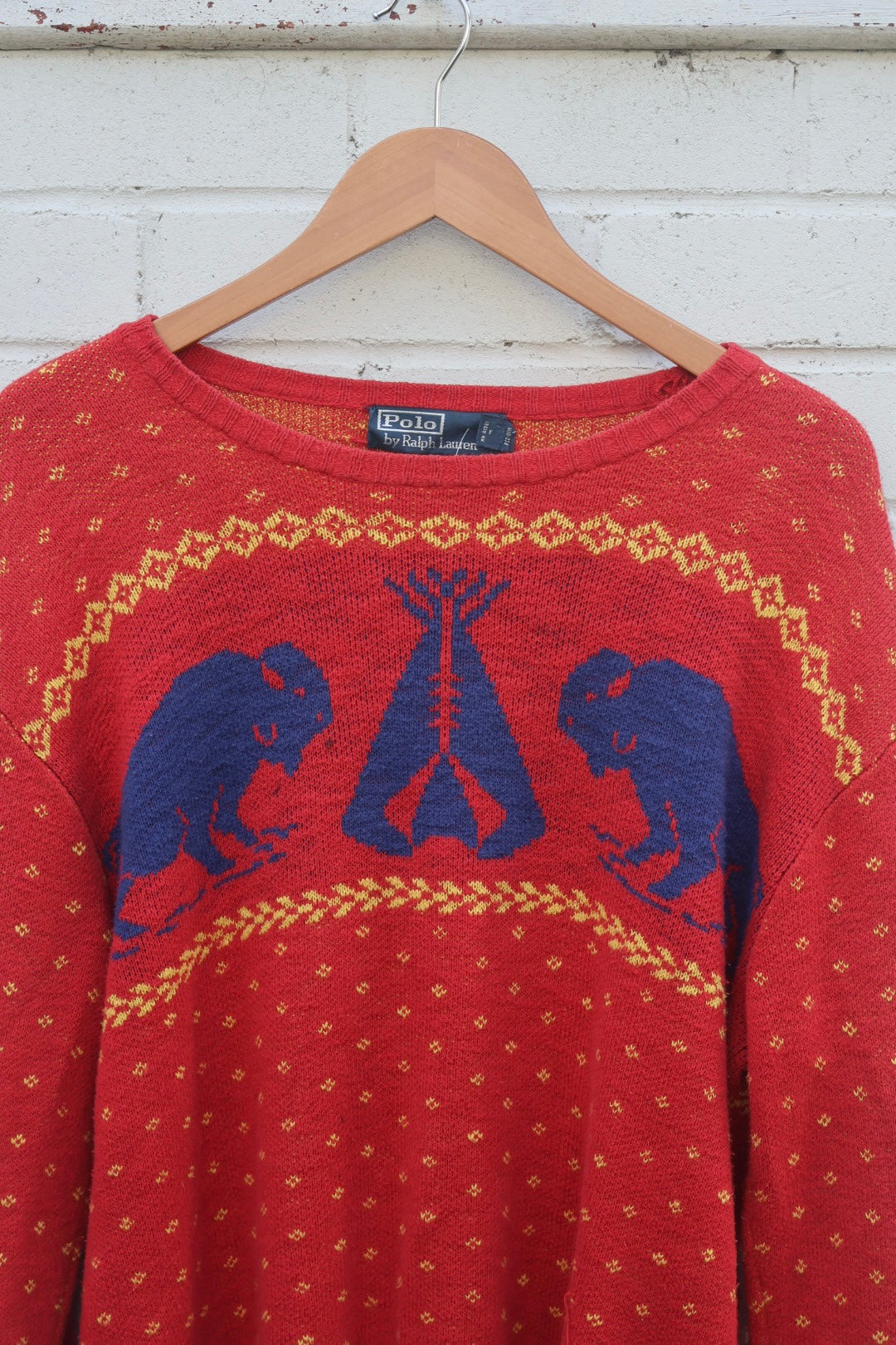 Ralph Lauren Vintage Aztec Style Long Sleeved Jumper