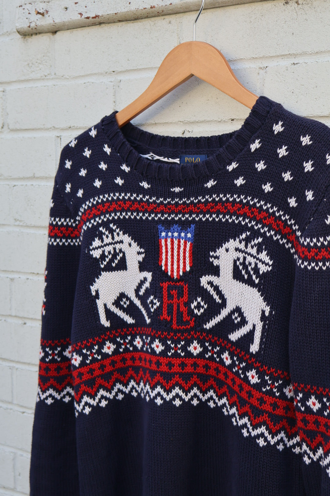 Rare Ralph Lauren Vintage Christmas Winter Long Sleeved Jumper