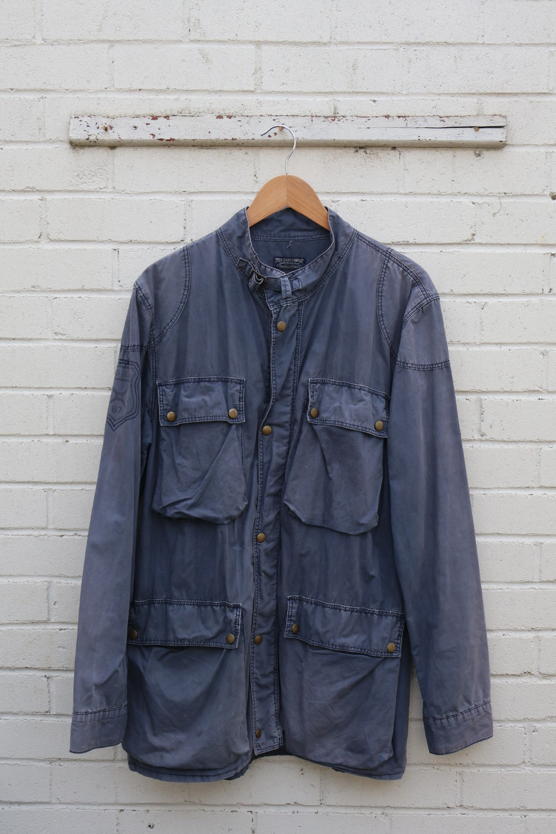 Ralph Lauren Vintage Blue Utility Cargo Pockets Button Up Jacket